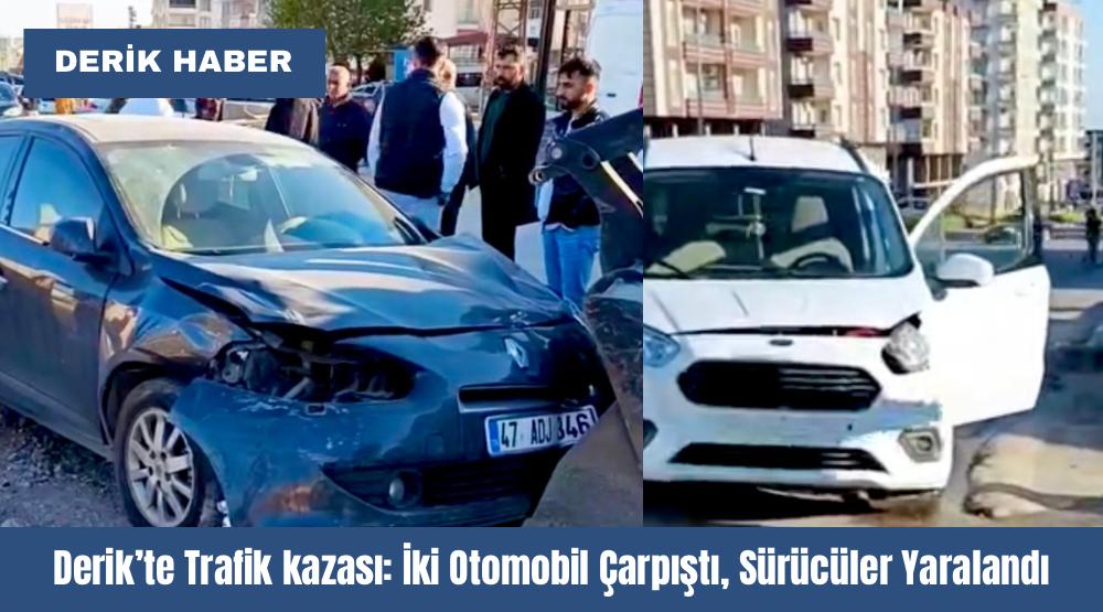 Mardin Derik’te kaza iki otomobil çarpıştı