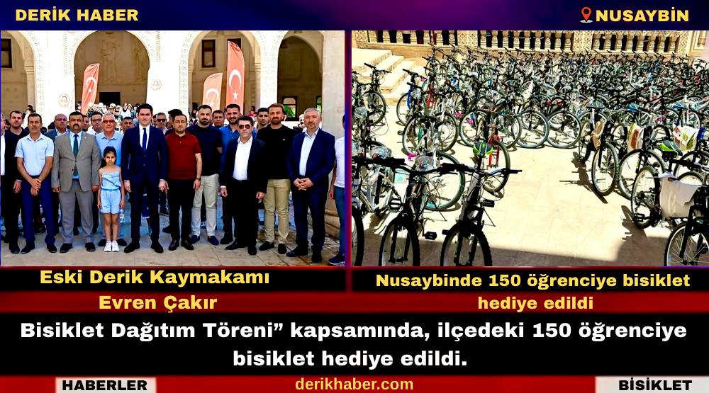 Eski Derik Kaymakamı Evren Çakır’dan Nusaybin’de 150 Öğrenciye Bisiklet Hediyesi