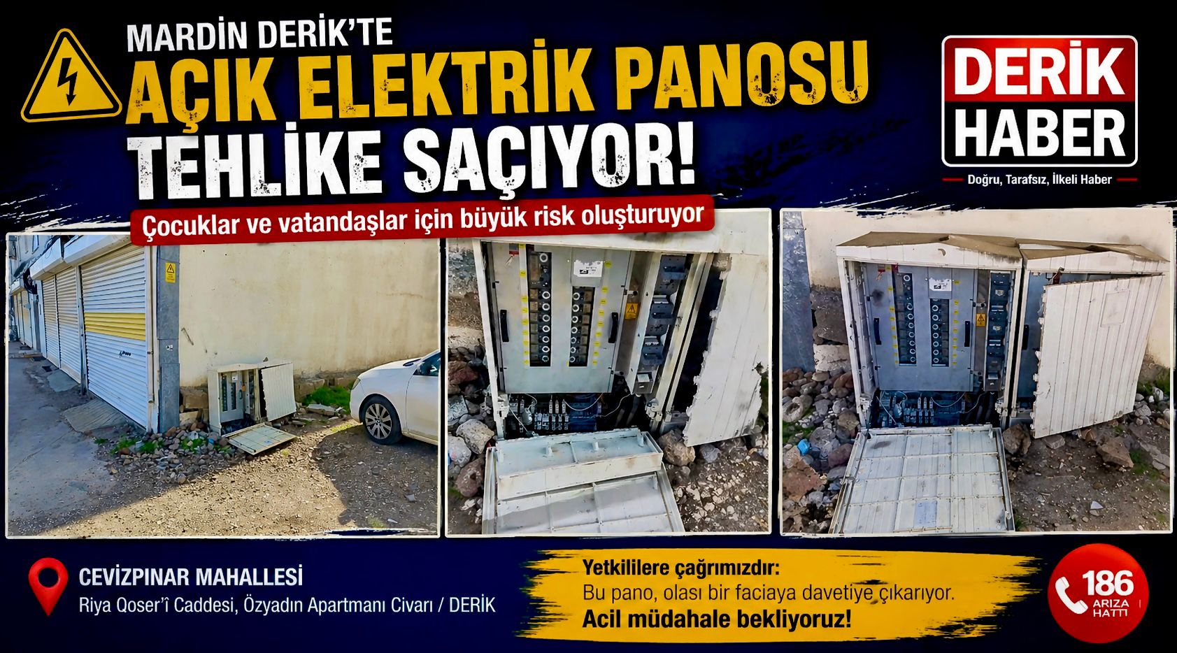 Mardin Derik’te Açık Elektrik Panosu Tehlike Saçıyor